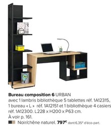 Bureau composition 6 urban - Gautier à Béziers Bureau composition 6 urban en promo chez Gautier Béziers à 797,00 €