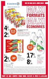 Catalogue Supermarchés E.Leclerc en cours à Yvrac et alentours, Maxi formats, maxi économies, 1 page, 28/05/2024 - 08/06/2024
