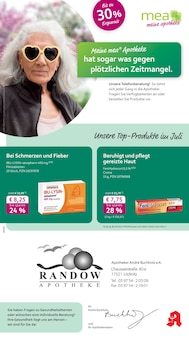 Aktueller mea - meine apotheke Prospekt (Löcknitz, 4 Seiten zum blättern mea - meine apotheke Prospekt Unsere Juli-Angebote mit 4 Seiten