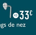 Piercing de nez diamants - E.Leclerc Piercing de nez diamants à 33,00 € dans le catalogue E.Leclerc