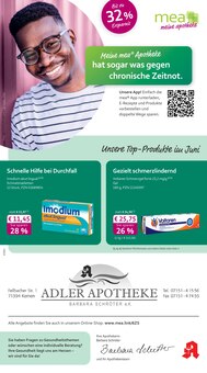 mea - meine apotheke Prospekt der KW 22 "Unsere Juni-Angebote" Aktueller mea - meine apotheke Prospekt "Unsere Juni-Angebote" Seite 1 von 4 Seiten
