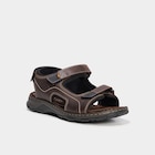 Sandales avec scratchs marron homme dans le catalogue La Halle