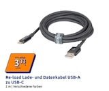 Kabel im Action Prospekt Lade- und Datenkabel USB-A zu USB-C von Re-load im aktuellen Action Prospekt für 3,33 €