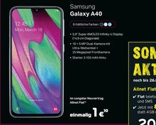 Galaxy A40 bei Telekom Partner Tönisvorst in Krefeld Galaxy A40 im Angebot bei Telekom Partner Tönisvorst Krefeld für 1,00 €