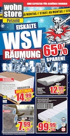Aktueller wohnstore Petzold Möbel & Einrichtung Prospekt in Vetschau und Umgebung, "EISKALTE WSV RÄUMUNG." mit 10 Seiten, 10.01.2026 - 30.01.2026