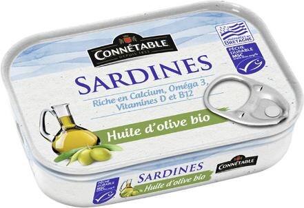 Sardines à l’huile d’olive vierge extra Bio