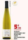 Promo Alsace AOP blanc sec riesling cave de cleebourg 2023 à 5,95 € dans le catalogue Super U à Château-la-Vallière