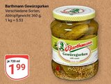 Gewürzgurken im Angebot bei GLOBUS in Wiesbaden Gewürzgurken Angebote von Barthmann bei GLOBUS Wiesbaden für 1,99 €