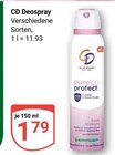 Deospray im Angebot bei GLOBUS in Leipzig Deospray Angebote von CD bei GLOBUS Leipzig für 1,79 €
