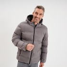 Doudoune Col montant courte à capuche gris homme en promo chez La Halle Caen à 59,99 €