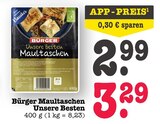 Unsere Besten Maultaschen Angebote von Bürger bei E center Frankfurt für 2,99 €