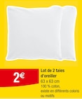 Lot de 2 taies d'oreiller dans le catalogue Carrefour