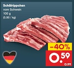 Aktuelle Schweinefleisch Angebote bei Netto Marken-Discount in Jena Aktuelles Schälrippchen Angebot bei Netto Marken-Discount in Jena ab 0,59 €