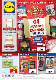 Lidl Prospekt für Feldkirchen, Kr München mit 62 Seiten Lidl Prospekt für Feldkirchen, Kr München: 64 ADVENTSKALENDER FÜR ALLE, 62 Seiten, 24.10.2021 - 30.10.2021