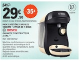 Pack cafétière capsules tassimo + 2 pack de t-discs - BOSCH en promo chez E.Leclerc Saint-Étienne à 29,90 €