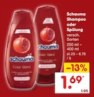 Shampoo im Angebot bei Netto Marken-Discount in Buchholz Shampoo Angebote von Schauma bei Netto Marken-Discount Buchholz für 1,69 €