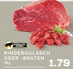 Rindergulasch oder -Braten Angebote von Jungbullen-Fleisch bei E center Dinslaken für 1,79 €