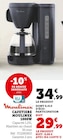 Cafetiere 1000w - MOULINEX en promo chez Hyper U Béziers à 29,99 €