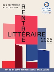 Prospectus E.Leclerc à St Isidore, "RENTRÉE LITTÉRAIRE 2025", 20 pages de promos valables du 02/09/2025 au 25/10/2025