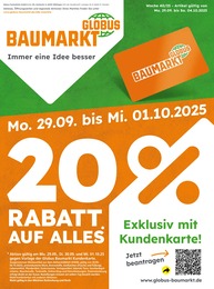 Prospectus Globus-Baumarkt à Wissembourg: "GLOBUS BAUMARKT Immer eine Idee besser", 4} pages, 29/09/2025 - 04/10/2025