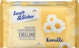 Feuchtes Toilettenpapier Deluxe Kamille (2x50 Stück) von Sanft&Sicher im aktuellen dm-drogerie markt Prospekt für 1,95 €