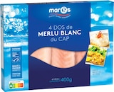 4 Dos de Merlu Blanc du Cap MSC Surgelés - MARÈS dans le catalogue Intermarché Super