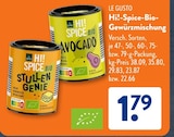 Hi!-Spice-Bio-Gewürzmischung Stullen Genie im ALDI SÜD Prospekt Hi!-Spice-Bio-Gewürzmischung Stullen Genie von Le Gusto im aktuellen ALDI SÜD Prospekt für 1,79 €