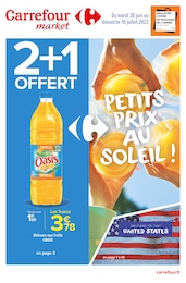 Catalogue Carrefour Market à Rillieux-la-Pape, avec 44 pages Prospectus Carrefour Market à Rillieux-la-Pape, "Petits prix au soleil !", 44 pages, 28/06/2022 - 10/07/2022