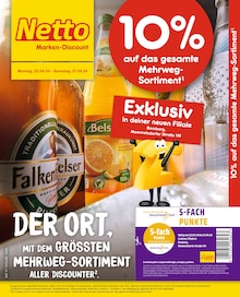 Netto Marken-Discount Bamberg Prospekt "10% auf das gesamte Mehrweg-Sortiment" mit 4 Seiten