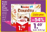 Bueno oder Kinder Country von Kinder im aktuellen Netto Marken-Discount Prospekt für 1,49 €