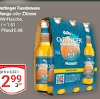 Fassbrause Mango Angebote von Oettinger bei GLOBUS Viersen für 2,99 €