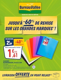 Prospectus Bureau Vallée à Paris, "Jusqu'à -60% de remise sur les grandes marques !", 24 pages, 22/07/2024 - 03/08/2024
