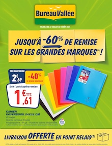 Prospectus Bureau Vallée à Reims, "Jusqu'à -60% de remise sur les grandes marques !", 24 pages de promos valables du 22/07/2024 au 03/08/2024