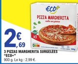 Promo 3 pizzas margherita surgelées à 2,69 € dans le catalogue E.Leclerc à Bressuire