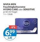 Gesichtspflege im V-Markt Prospekt HYDRO CARE von NIVEA MEN im aktuellen V-Markt Prospekt für 6,99 €