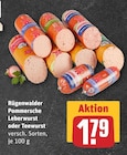 Pommersche Leberwurst im Angebot bei REWE in Siegburg Pommersche Leberwurst Angebote von Rügenwalder bei REWE Siegburg für 1,79 €