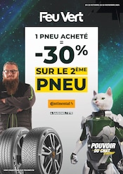 Catalogue Garages & Automobile Feu Vert en cours à Paris et alentours, "1 PNEU ACHETÉ = -30% SUR LE 2ÈME PNEU", 1 page, 23/10/2024 - 24/11/2024