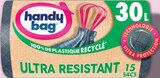 Sacs poubelle poignées coulissantes Ultra Résistant 30L x15 - HANDY BAG - Netto à Tours Sacs poubelle poignées coulissantes Ultra Résistant 30L x15 - HANDY BAG en promo chez Netto Tours à 0,89 €