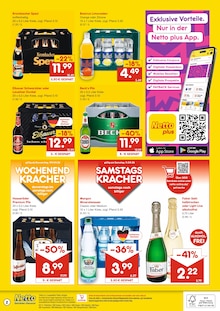 Wasser im Netto Marken-Discount Prospekt "DER ORT, AN DEM DU IMMER AUSGEZEICHNETE PREISE FINDEST." mit 2 Seiten (Cottbus)