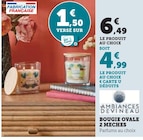 Bougie Ovale 2 Mèches - Ambiances Devineau à 4,99 € dans le catalogue Super U