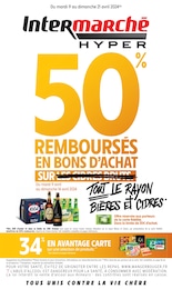Prospectus Intermarché à Treboul, "50% REMBOURSÉS EN BONS D'ACHAT SUR TOUT LE RAYON BIÈRES ET CIDRES", 64 pages, 09/04/2024 - 21/04/2024