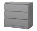 Kommode mit 3 Schubladen grau lasiert von MALM im aktuellen IKEA Prospekt für 59,99 €
