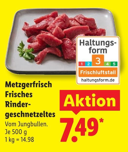 Metzgerfrisch Frisches Rindergeschnetzeltes