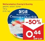 Cremig & Quarkig von Weihenstephan für 0,44 € bei Netto Marken-Discount im Angebot Cremig & Quarkig von Weihenstephan im aktuellen Netto Marken-Discount Prospekt