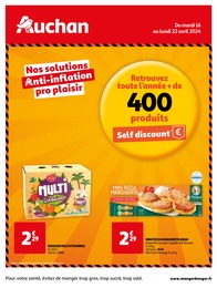 Prospectus Auchan Hypermarché à Graulhet, "Nos solutions Anti-inflation pro plaisir", 6 pages, 16/04/2024 - 22/04/2024