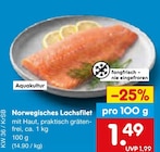 Aktuelles Norwegisches Lachsfilet Angebot bei Netto Marken-Discount in Mönchengladbach ab 1,49 €