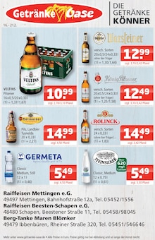 Warsteiner im Getränke Oase Prospekt "Aktuelle Angebote" mit 1 Seiten (Ibbenbüren)