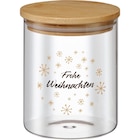 Glasvorratsdose mit Holzdeckel "Frohe Weihnachten"(750 ml) von Dekorieren & Einrichten im aktuellen dm-drogerie markt Prospekt für 5,95 €