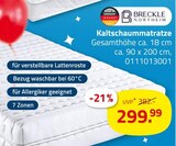 Kaltschaummatratze im Angebot bei ROLLER in Augsburg Kaltschaummatratze Angebote von Breckle bei ROLLER Augsburg für 299,99 €