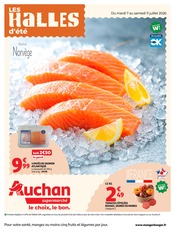 Promos Poisson dans le catalogue "LES HALLES d'été" de Auchan Supermarché Poisson en promo dans le catalogue Auchan Supermarché à la page 1